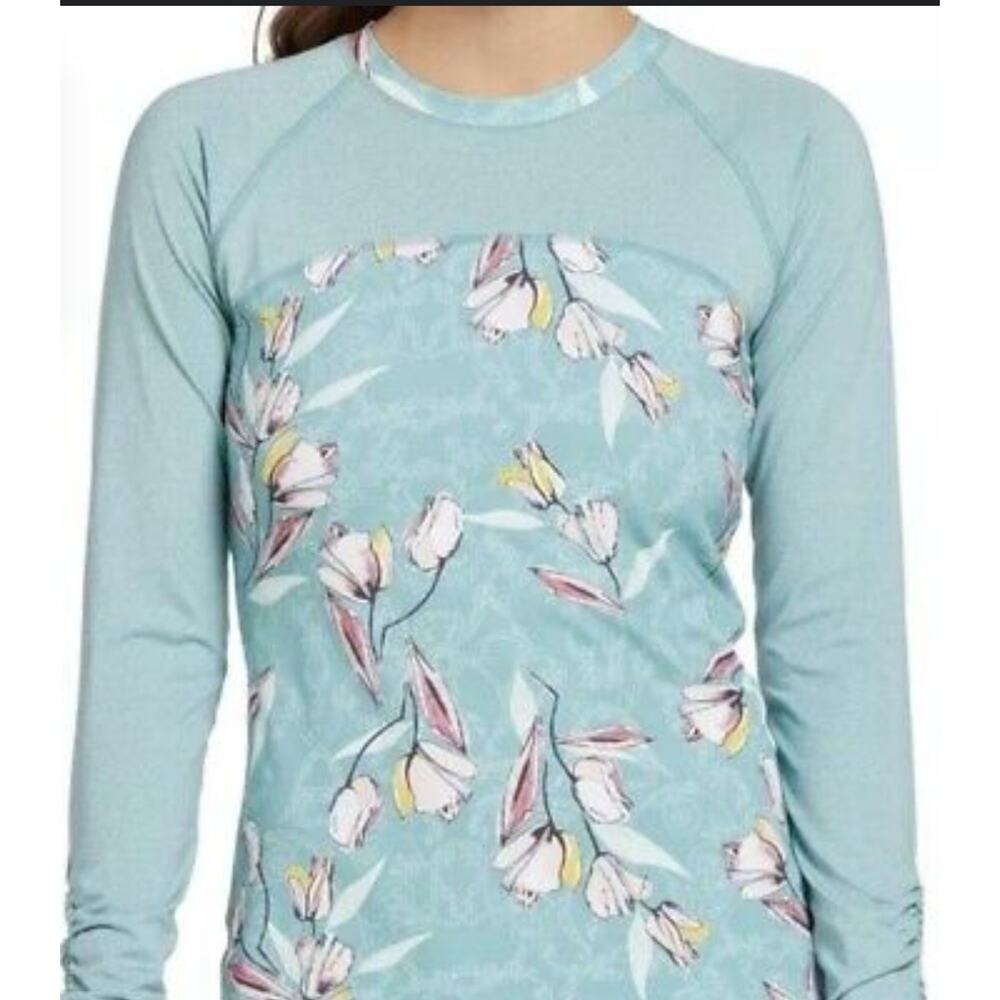 Calia by Carrie Underwood Long Sleeve Tropical Rash Guard Size Med